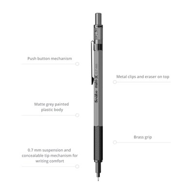 Scrikss Office Matri-X Versatil 0.7 Mm Gri - Bedenler: 0,5 mm, 0,7 mm