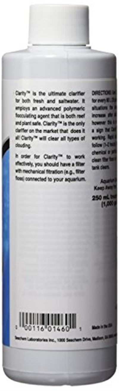 Seachem Clarity 250 ML - Seçenekler: 1.2, 8.5 fl oz, 100 ml/ 3.4 fl. oz.