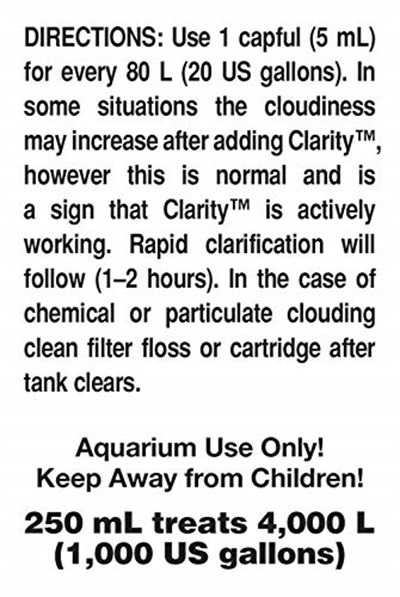 Seachem Clarity 250 ML - Seçenekler: 1.2, 8.5 fl oz, 100 ml/ 3.4 fl. oz.
