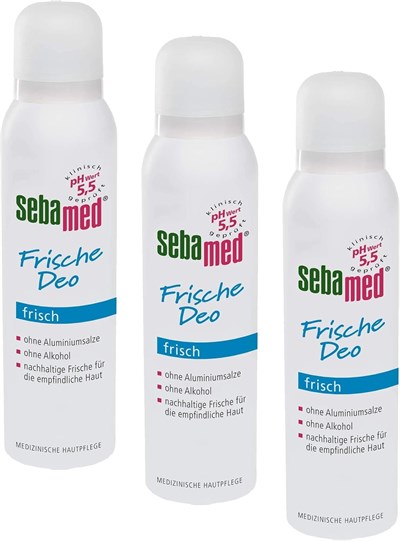 Sebamed Fresh Alüminyum içermeyen Aeresol Deodorant Sprey 150 ml 1 Paket(1 x 150 ml) - Seçenekler: 150 ml (Pack of 1), 150 ml (Pack of 1) (3 paketi)