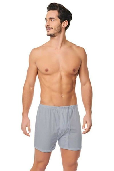 Seher 2 Adet Gri Renk Paçalı Boxer Gri 4XL