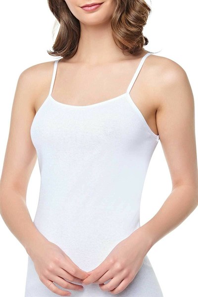 Seher 5 Adet Ribana İp Askılı Atlet Beyaz XL