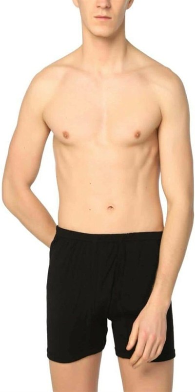 Seher 6 Adet Siyah Renk Paçalı Boxer Siyah 4XL