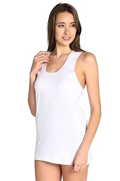 Seher Beyaz Renk Kalın Askı Penye Kaşkorse Atlet Beyaz 3XL