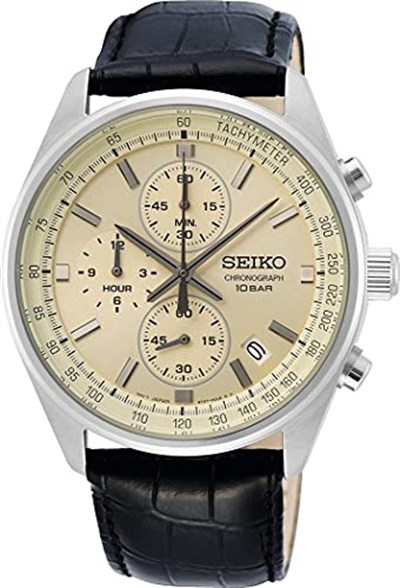 Seiko Erkek Saati Kuvars Paslanmaz Çelik Deri Kayışlı
