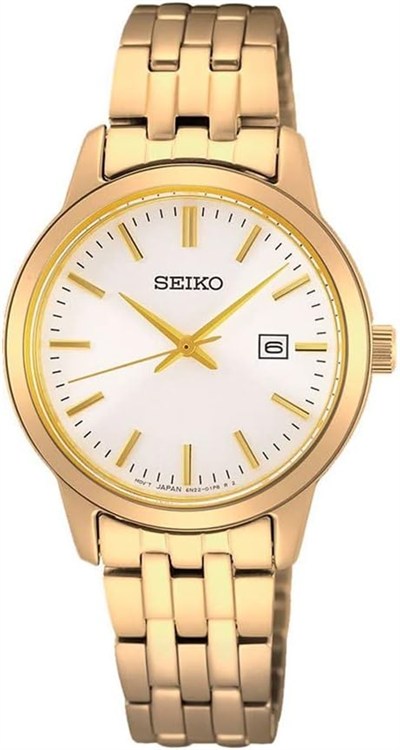 Seiko SUR412P Time Saat Garantili Takvimli 5 Atm Su Geçirmezlik Altın Renk Kadın Kol Saati
