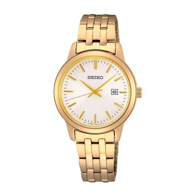 Seiko SUR412P Time Saat Garantili Takvimli 5 Atm Su Geçirmezlik Altın Renk Kadın Kol Saati