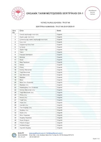 seke Organik Sertifikalı Kuru Dağ İnciri Standart Boy 500 GR