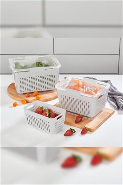 Selka Home - Lavin 2 Litre Açık Gri Saklama Kabı