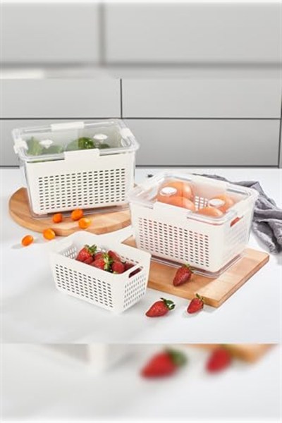 Selka Home - Lavin 4 Litre Açık Gri Saklama Kabı