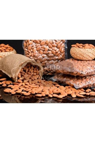 SELKUR Çiğ Badem 1kg Doypack Ambalaj Iri Tane