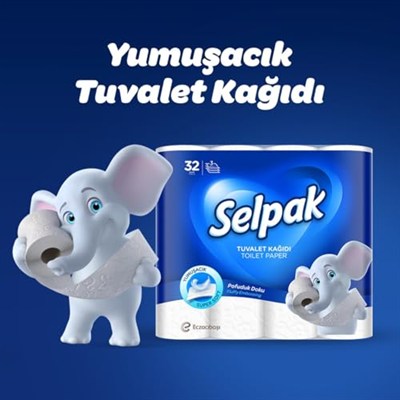 Selpak Tuvalet Kağıdı, 3 Katlı, 32li, 1 Paket (1 x 32 Adet)