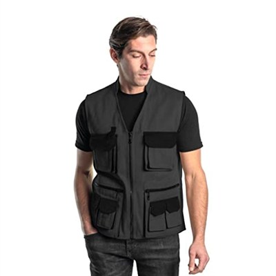 Şensel, Çok Cepli Yelek, Gri-Siyah -118E1337- Dört Mevsim-Vest