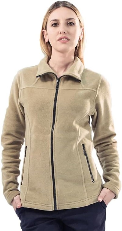 Şensel, Kadın Polar Mont, Bej -99E311- Cepli, Fermuarlı, Outdoor