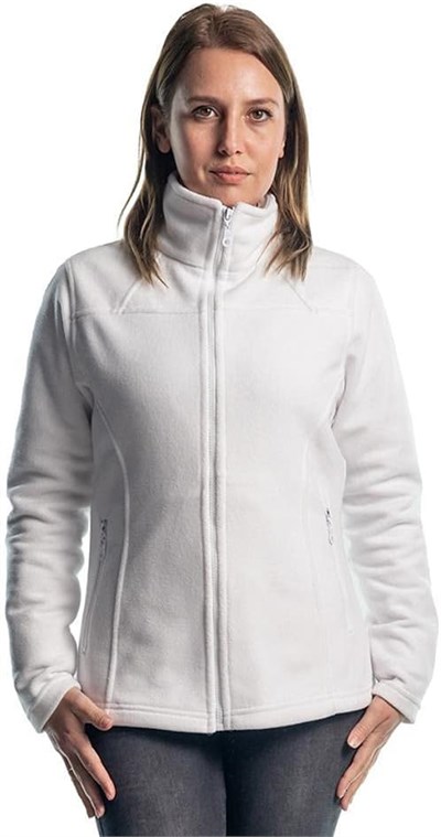Şensel, Kadın Polar Mont, Beyaz -99E310- Cepli,Fermuarlı,Outdoor