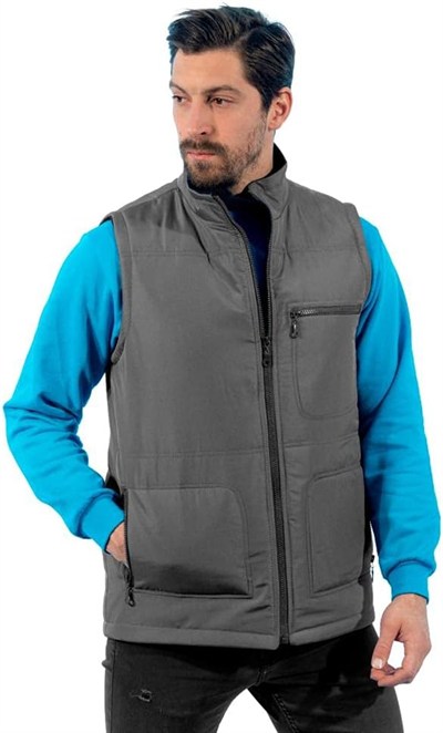Şensel, Polarlı Yelek, Gri -118E1431- Kışlık Yelek-Vest Gri M