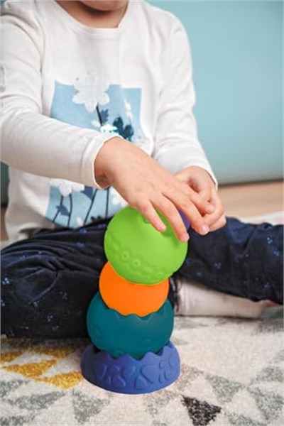 Sensory Yumuşak Piramit: Duyusal Denge Oyuncağı | Üst üste dizme oyunu | alfabe rakamlar ve renkleri öğretir | bebek denge dizme istifleme oyuncak | Montessori tipi | Motor becerileri ve zihinsel