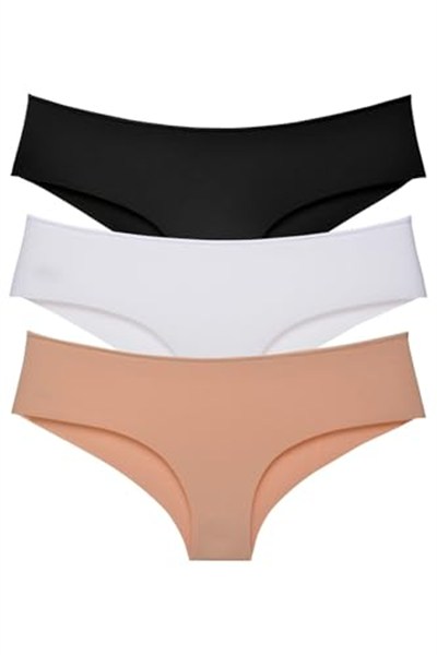 Sensu Kadın - Brazilian Panty Lazer Kesim Külot 3Lü Paket Set Karışık,Karışık L/Xl