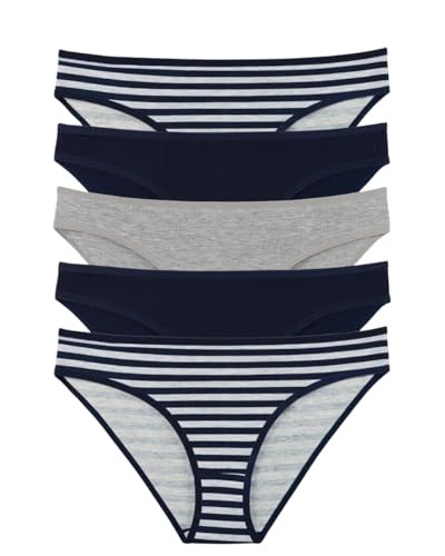 Sensu Kadın Çizgili Karışık Renkler Slip Külot 5Li Paket Set - Kts3051