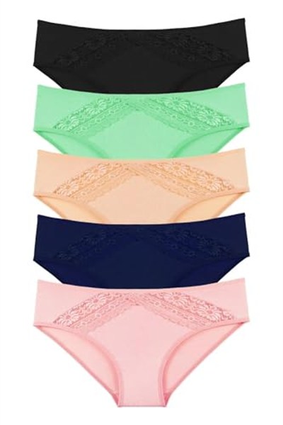 Sensu Kadın Dantel Detaylı Slip 5Li Külot Set - Kts4005