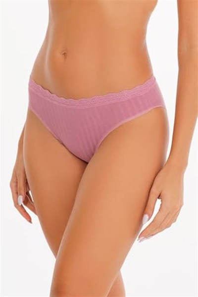 Sensu Kadın Fitilli Dantel Detaylı Slip Külot 3Lü Paket Set - Kts1207