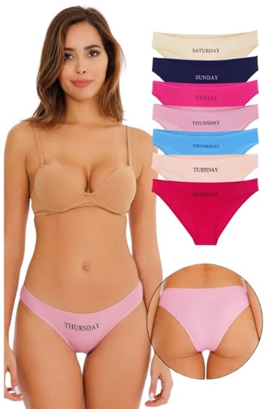 Sensu Kadın Gün Baskılı Pamuklu Slip 7li Külot Set - Model3 Medium