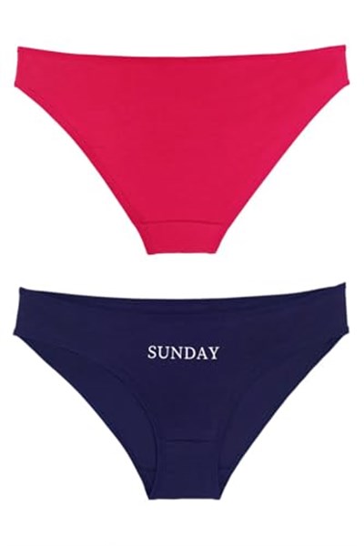 Sensu Kadın Gün Baskılı Pamuklu Slip 7li Külot Set - Model3 Small