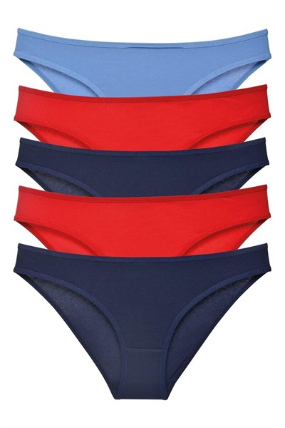 Sensu Kadın Günlük Pamuklu Külot Karışık Renkler Slip 5Li Set - Kts1023