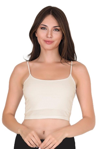 Sensu Kadın Ip Askılı Ekru Crop Büstiyer - Bst1004