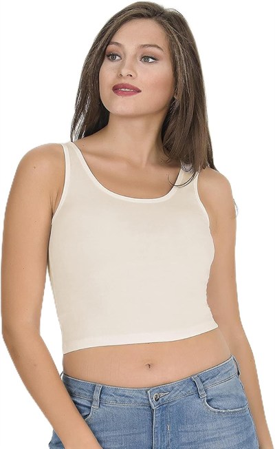 Sensu Kadın Kalın Askılı Ekru Crop Büstiyer - Bst1008