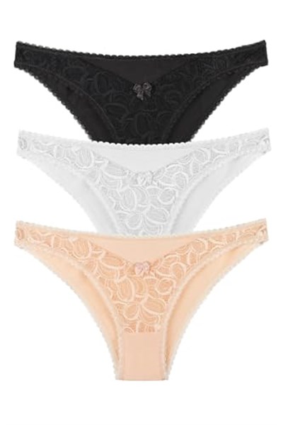 Sensu Kadın Önü Dantelli Slip Külot 3Lü Paket Set Kts2069
