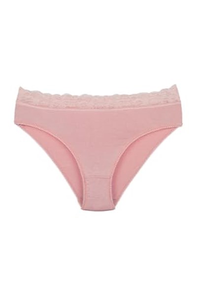 Sensu Kadın Organik Bambu Kumaş Beli Dantelli Slip Külot 5Li Paket Set - Kts3081