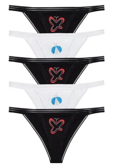 Sensu Kadın Pamuklu Taş Baskılı 5Li Slip Külot Set - Kts3043