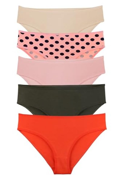 Sensu Kadın Puantiyeli Model Slip Külot 5Li Paket Set Kts1188