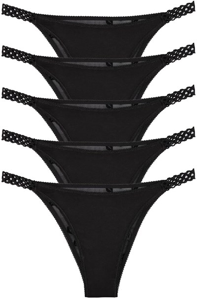 Sensu Kadın Tül Detaylı Slip Külot 5Li Paket - Kts4009Tül-3-Model1