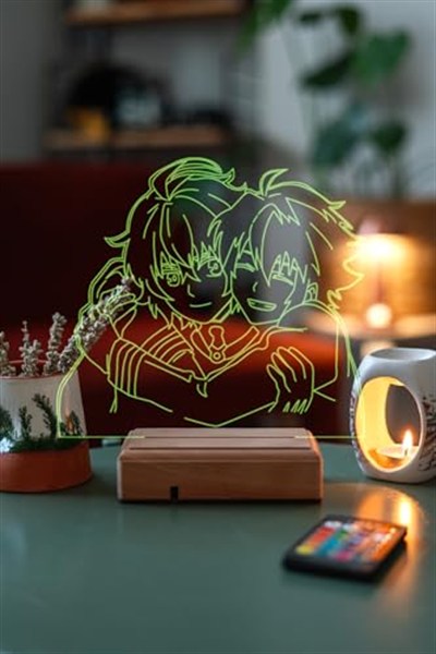 Seraph of the End Mikaela Hyakuya ve Yūichirō Hyakuya 16Renk Gece Lambası