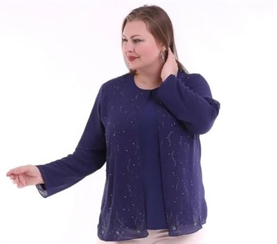 SERAY KADIN ÖNÜ TAŞLI ŞİFON ABİYE BLUZ