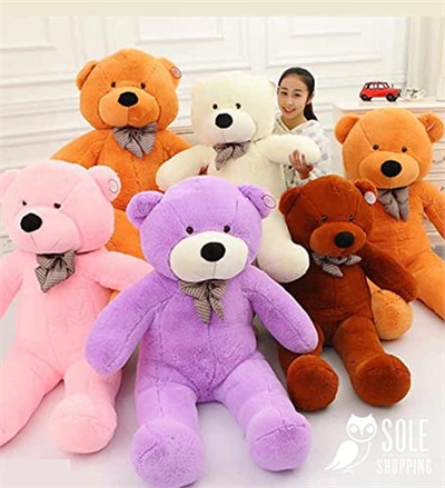Sevgiliye HEDİYE- 160 cm İthal Kumaş Papyonlu DEV Boy Peluş Ayı Bej