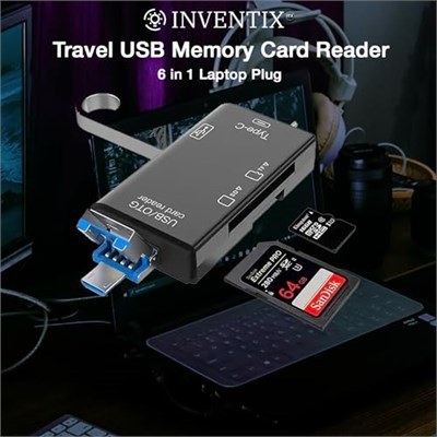 Seyahat USB Bellek Kartı Okuyucu Mikro ve Düzenli SD Kartlar Seyahat için - 6 in 1 Dizüstü Güvenli Dijital Evrensel Kompakt OTG Adaptörü