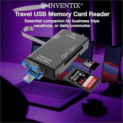 Seyahat USB Bellek Kartı Okuyucu Mikro ve Düzenli SD Kartlar Seyahat için - 6 in 1 Dizüstü Güvenli Dijital Evrensel Kompakt OTG Adaptörü