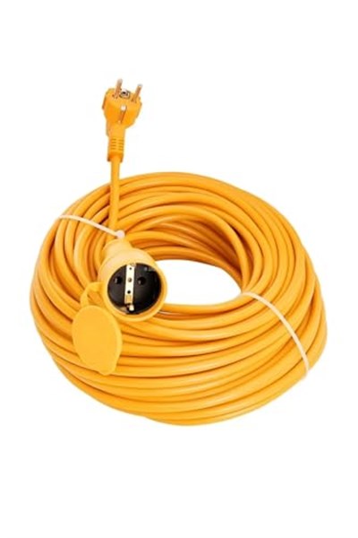 Seyyar Uzatma Kablosu, Erkek ve Dişi Fiş Kaplinli, Kapaklı Prizli, 3x2.5 mm, Kalın Kablo, Bahçe, Şantiye, Atölye ve Dış Mekan Kullanımına Uygun, Gü - Seçenekler: 10 Metre, 20 Metre, 30 Metre, 40 Metre