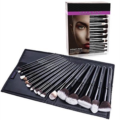 SHANY Artisans Easel – Elite Cosmetics Fırça Koleksiyonu, Komple Kabuki Makyaj Fırçası Seti, Ayaklı Dönüştürülebilir Fırça Tutuculu, 18 parça