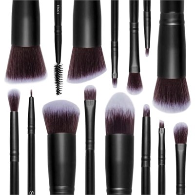 SHANY Black Bombshell 14 Parça Fırça Seti – Elite Cosmetics Fırça Koleksiyonu - Komple Kabuki Makyaj Fırçası Seti Siyah - 14 Parça