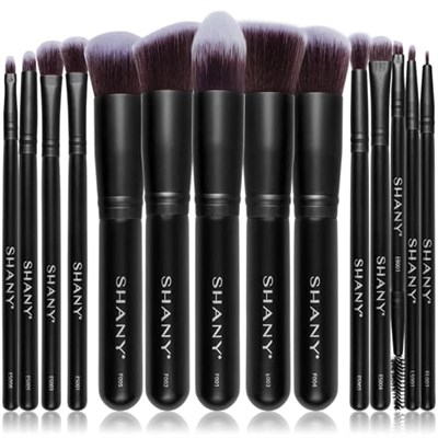 SHANY Black Bombshell 14 Parça Fırça Seti – Elite Cosmetics Fırça Koleksiyonu - Komple Kabuki Makyaj Fırçası Seti Siyah - 14 Parça