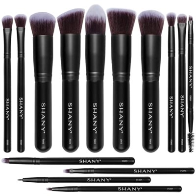 SHANY Black Bombshell 14 Parça Fırça Seti – Elite Cosmetics Fırça Koleksiyonu - Komple Kabuki Makyaj Fırçası Seti Siyah - 14 Parça