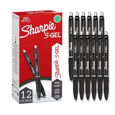 SHARPIE S-Gel jel kalemler | orta uç (0,7 mm) | siyah mürekkepli jel kalem | 12 adet - Seçenekler: 1 stück (3er Pack), 1 stück (12er Pack)