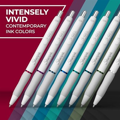 SHARPIE S-Jel Kalemler, Moda Varil Jel Kalemler, İnci Beyaz Gövde, Orta (0,7 mm) Nokta, Kalın Mürekkep Renkleri, 8 Adet