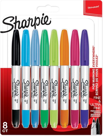 Sharpie Twin Tip Permanent Markör, 8li Karışık Paket