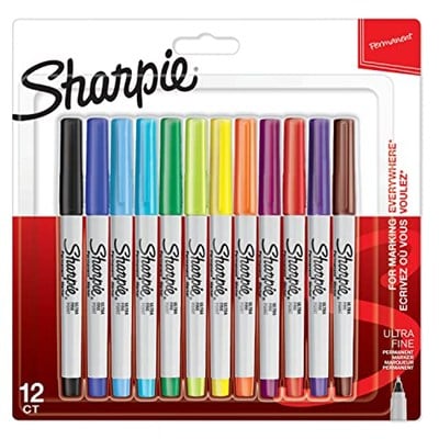 Sharpie Ultra Fine, Süper İnce Uç, Karışık 12li Paket