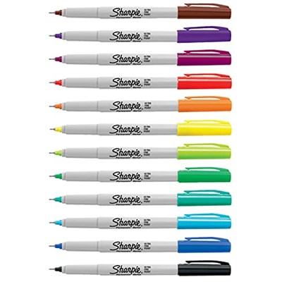 Sharpie Ultra Fine, Süper İnce Uç, Karışık 12li Paket